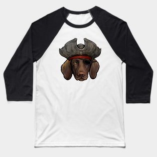 German Shorthaired Pointer Pirate Baseball T-Shirt